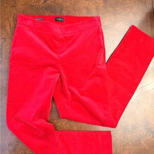 Talbots Vibrant Red velvet Slim straight leg Pants